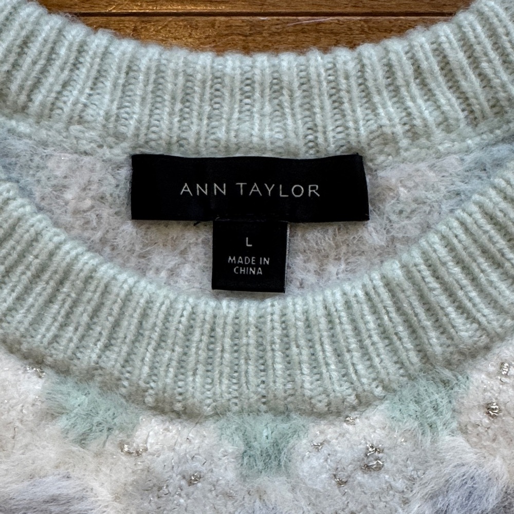 Ann Taylor Fair Isle Mint Green Sweater - Picture 3 of 10